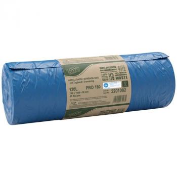 Müllsack blau, Abfallsack 120 l, mit Zugband, PRO 180